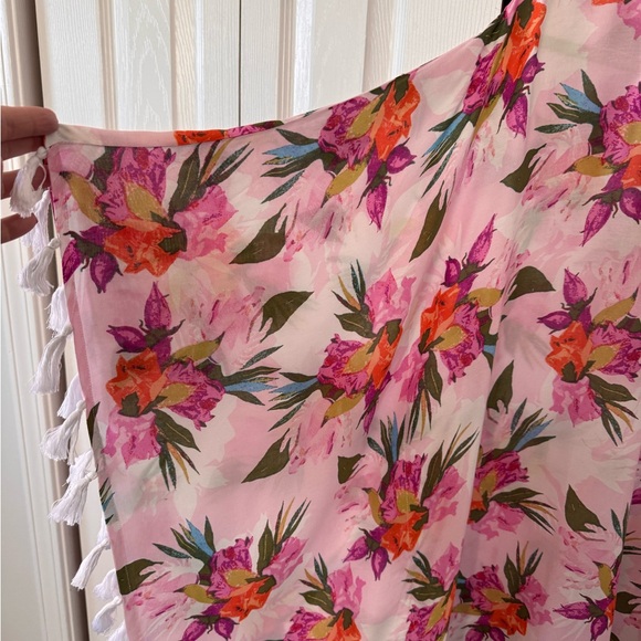 Swimsuits For All Floral Tassel Pink Swim Cover-Up Tunic Size 6/8 NWTS Pull Over - Picture 6 of 12